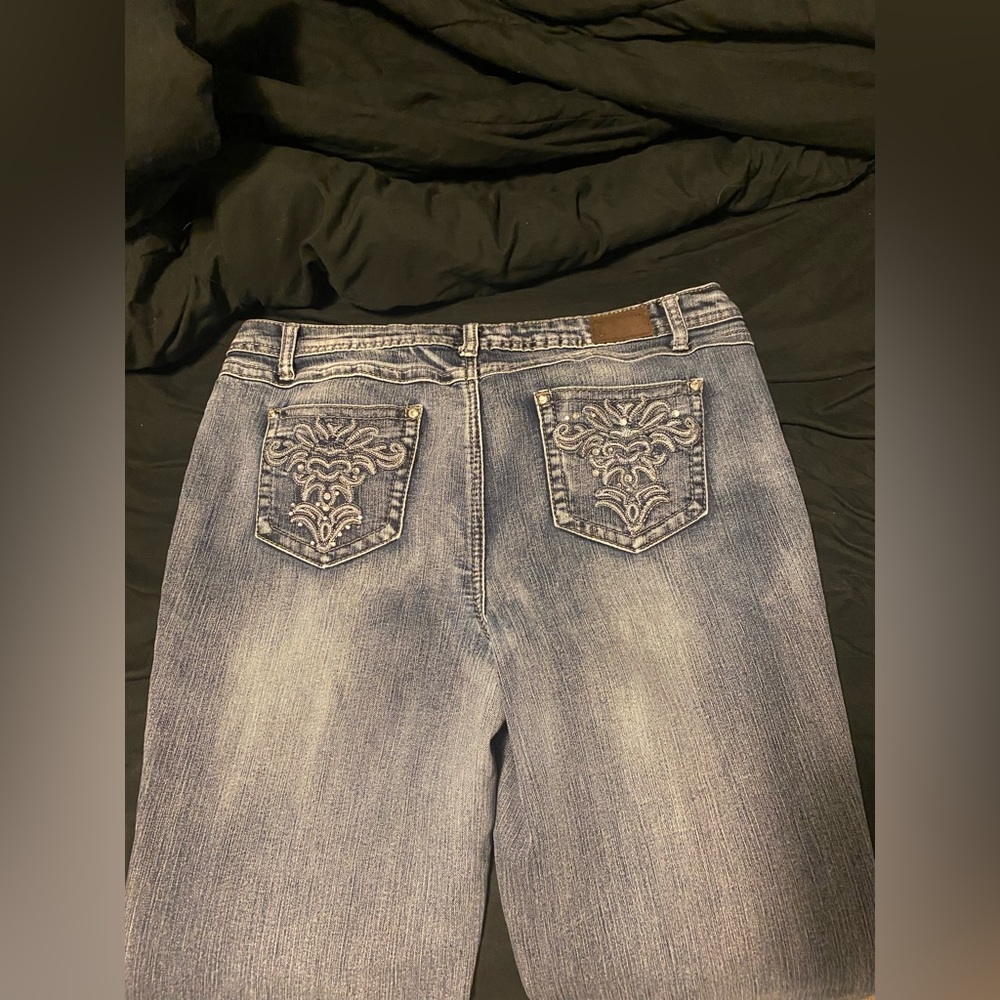 earl jeans rhinestone pocket jeans